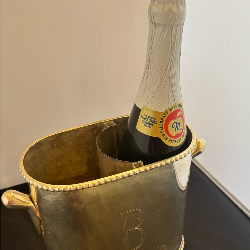 Vintage Silver B monogram wine chiller